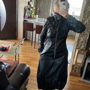 COPY - Designer High Low faux leather quilted dress size L